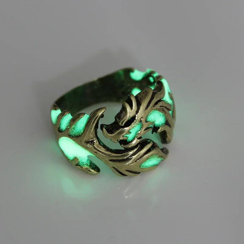 Punk fashion personality luminous dragon ring